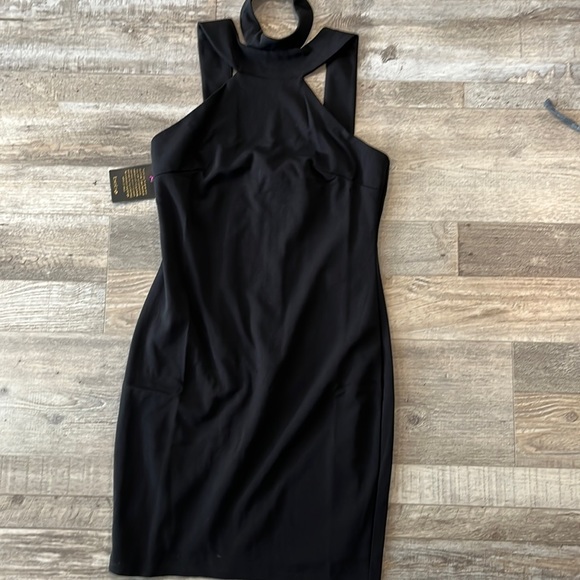 Bebe NWT Black Bodycon High Neck Dress - Picture 3 of 6